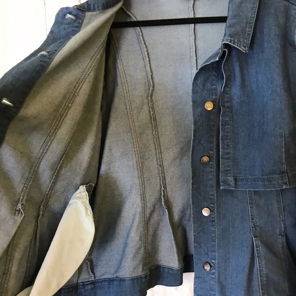 Women with Control My Wonder Denim Overlay Jacket Mid-Blue Size 1X - Picture 6 of 15